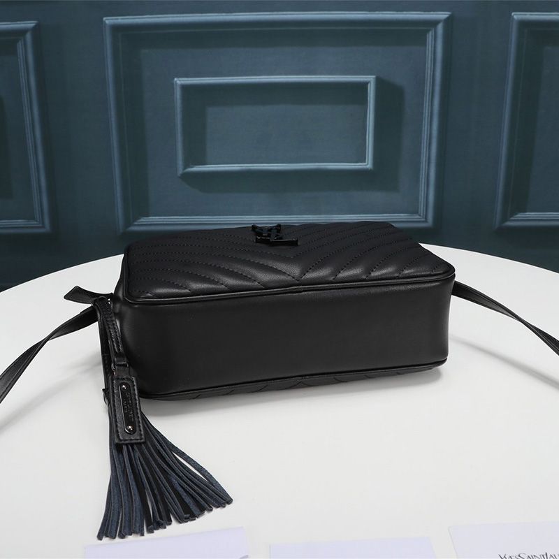 Saint Laurent Lou Camera Bag In Matelasse Leather Black