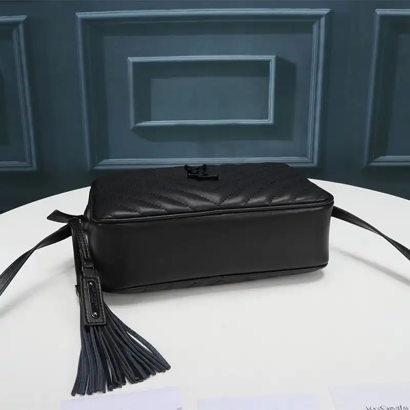 CHEAP Saint Laurent Lou Camera Bag In Matelasse Leather Black