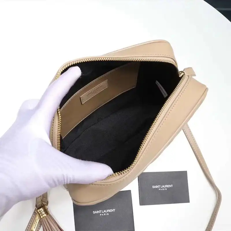 CHEAP Saint Laurent Lou Camera Bag In Matelasse Leather Apricot Gold