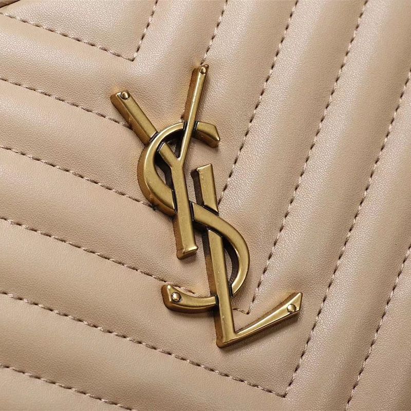 Saint Laurent Lou Camera Bag In Matelasse Leather Apricot Gold