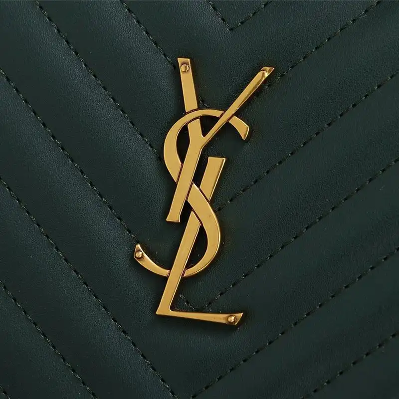 CHEAP Saint Laurent Lou Camera Bag In Matelasse Leather Green Gold