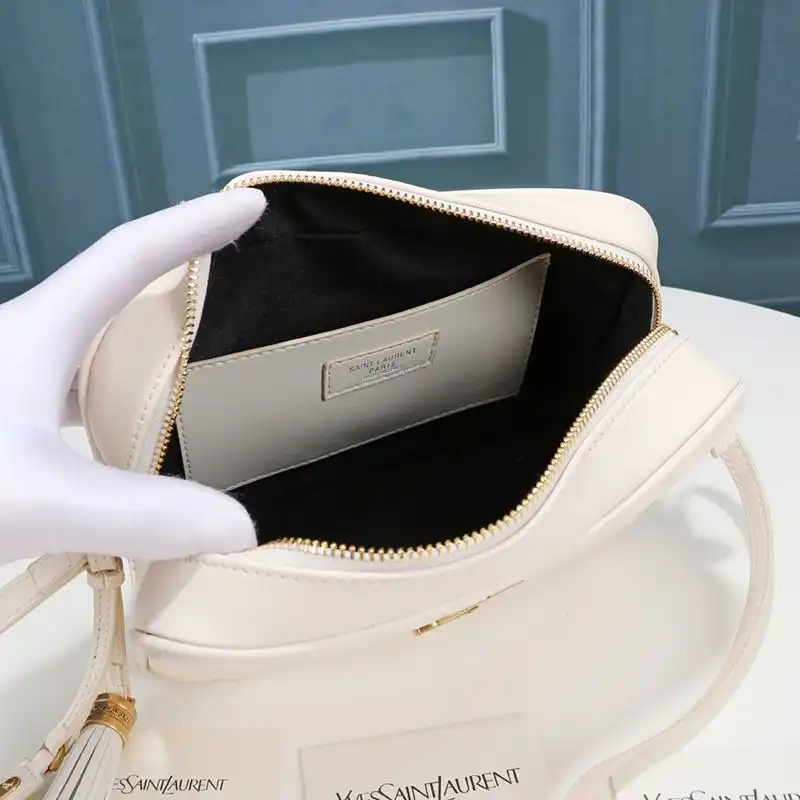 CHEAP Saint Laurent Lou Camera Bag In Matelasse Leather White Gold