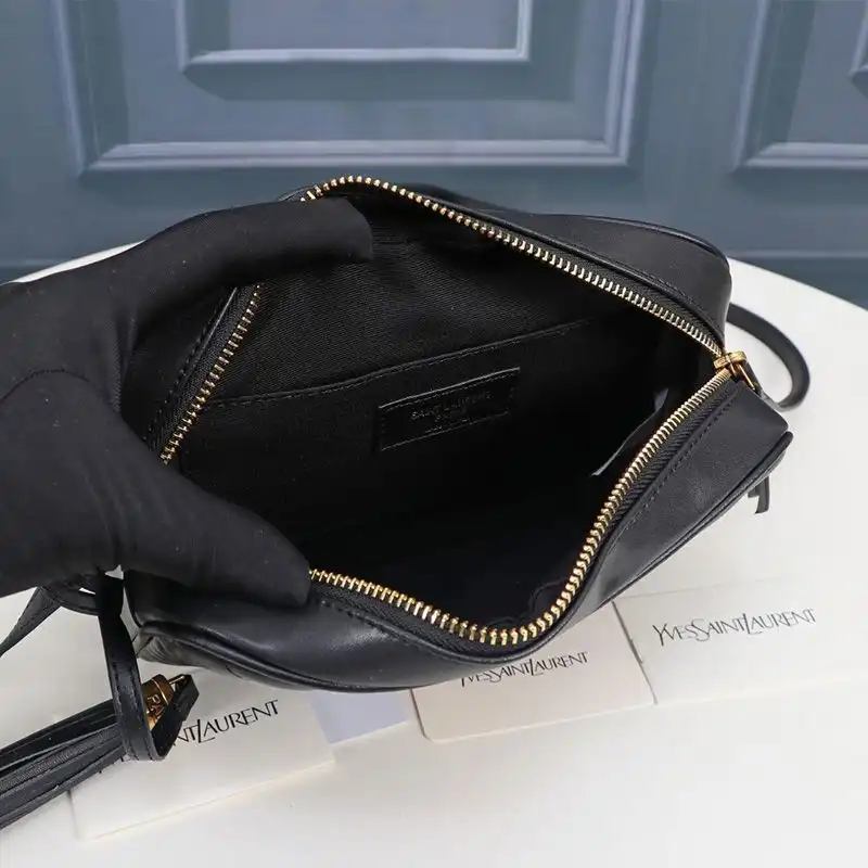 CHEAP Saint Laurent Lou Camera Bag In Quilted Leather Black Gold