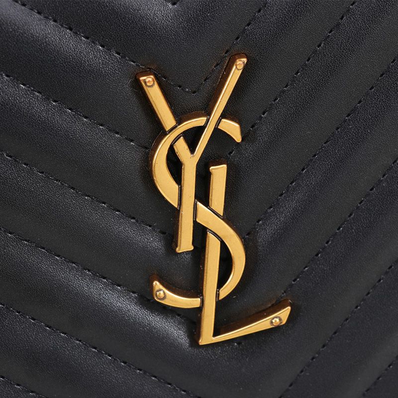 Saint Laurent Lou Camera Bag In Quilted Leather Black Gold