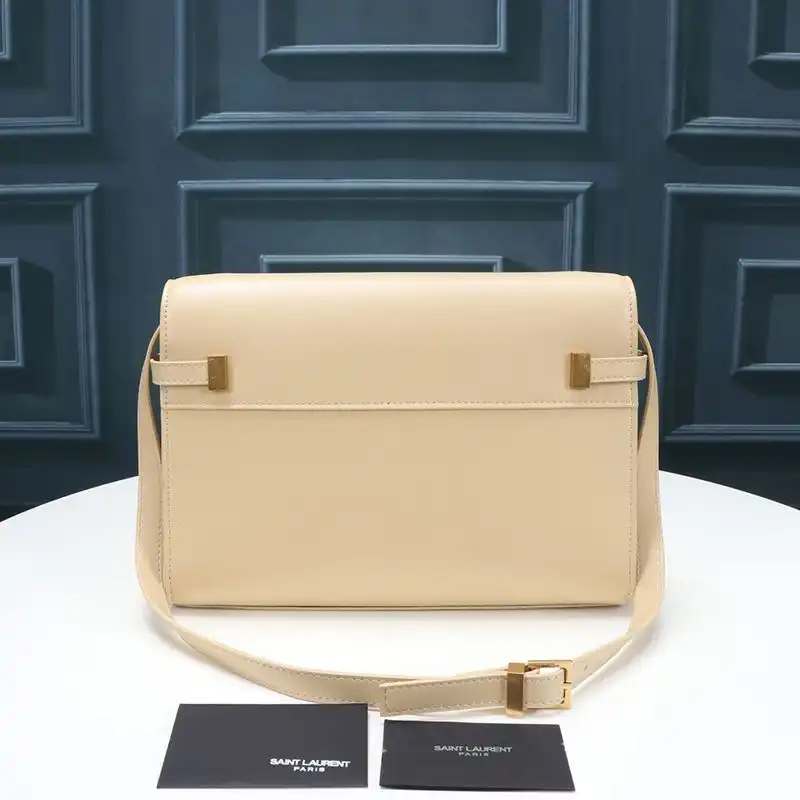 Cheap Saint Laurent Manhattan Shoulder Bag In Smooth Leather Apricot Gold