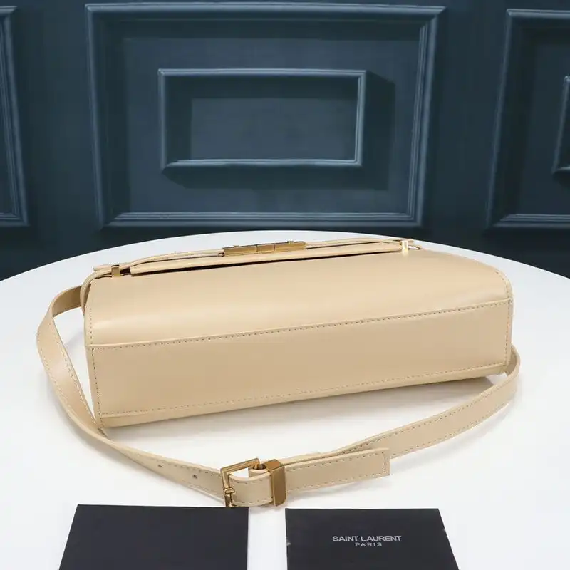 Cheap Saint Laurent Manhattan Shoulder Bag In Smooth Leather Apricot Gold