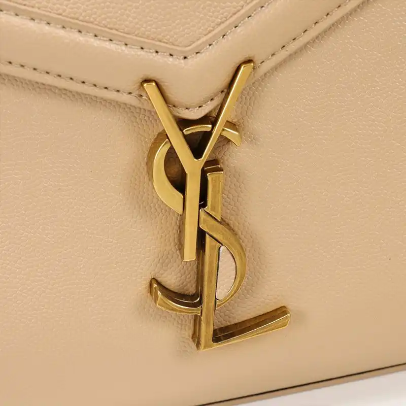 Cheap Saint Laurent Medium Cassandra Top Handle Bag In Grained Leather Apricot Gold