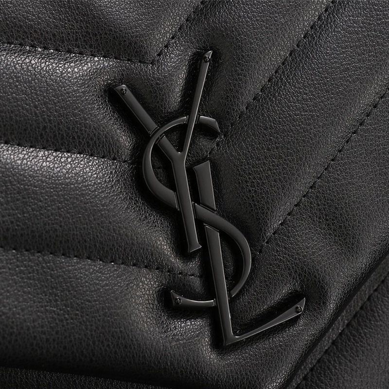 Saint Laurent Medium Loulou Chain Bag In Y Matelasse Leather Black