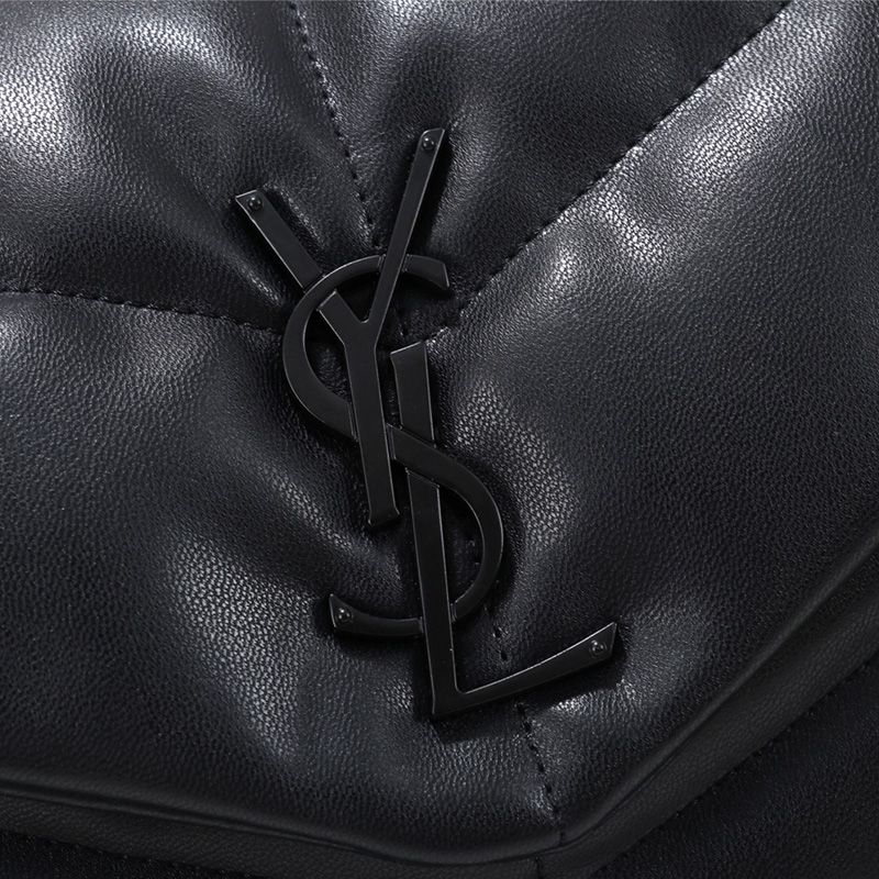 Saint Laurent Medium Loulou Puffer Bag In Quilted Lambskin Black