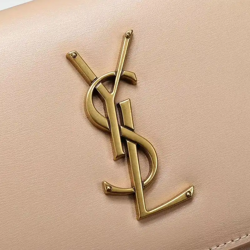 Cheap Saint Laurent Medium Sunset Chain Bag In Leather Apricot Gold