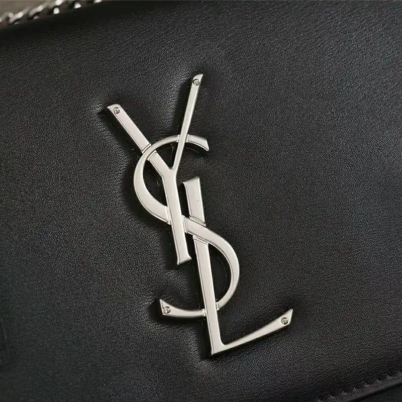 Cheap Saint Laurent Medium Sunset Chain Bag In Leather Black Silver