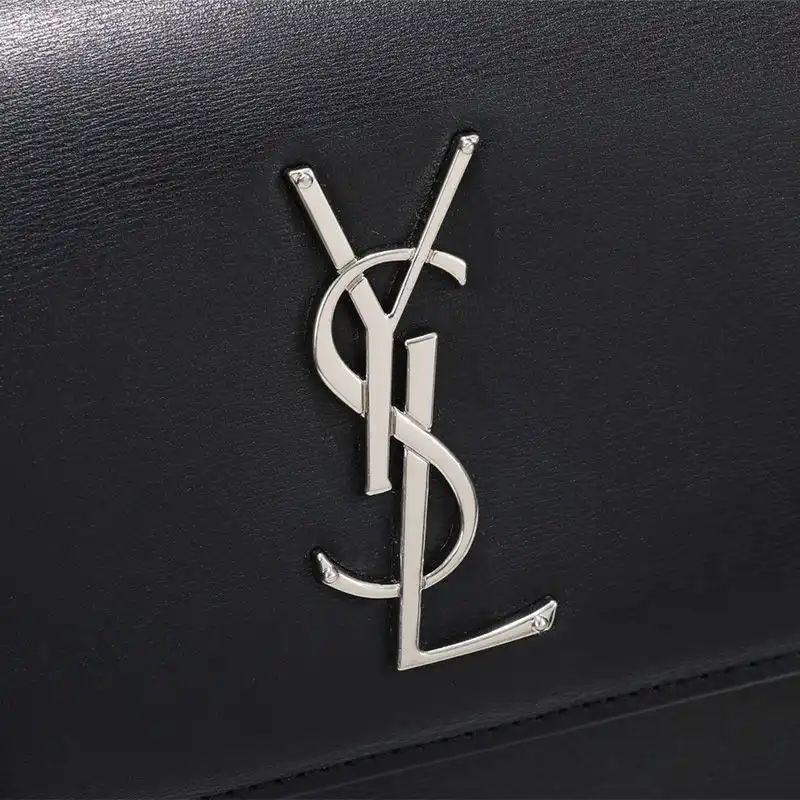 Cheap Saint Laurent Medium Sunset Satchel In Smooth Leather Black Silver