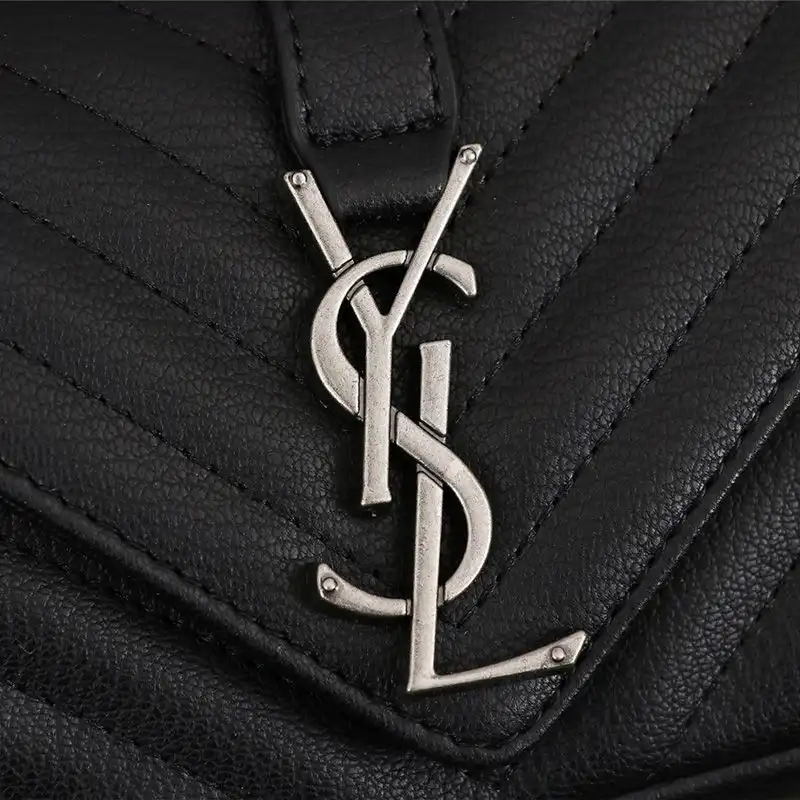 Cheap Saint Laurent Mini Envelope Chain Bag In Matelasse Leather Black Silver