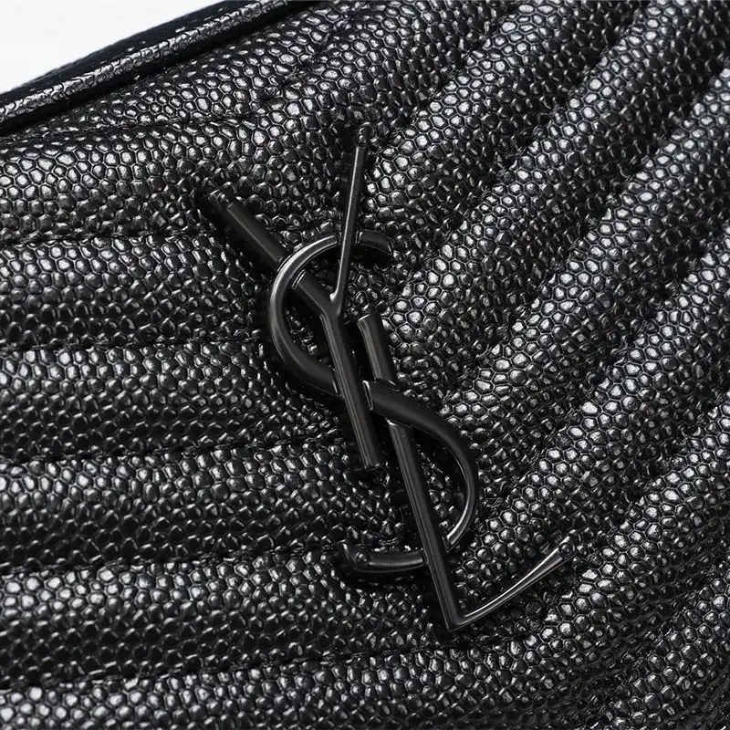 CHEAP Saint Laurent Mini Lou Camera Bag In Textured Matelasse Leather Black