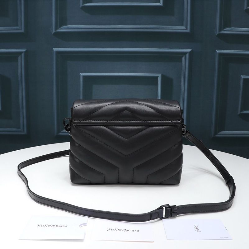 Saint Laurent Mini Loulou Toy Bag In Y Matelasse Leather Black