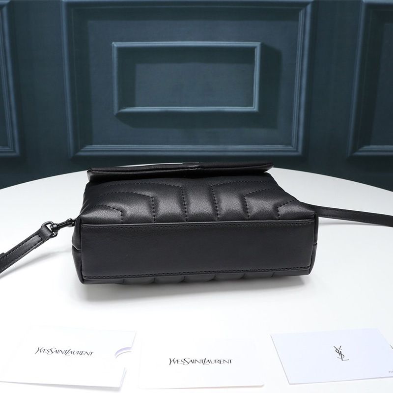 Saint Laurent Mini Loulou Toy Bag In Y Matelasse Leather Black