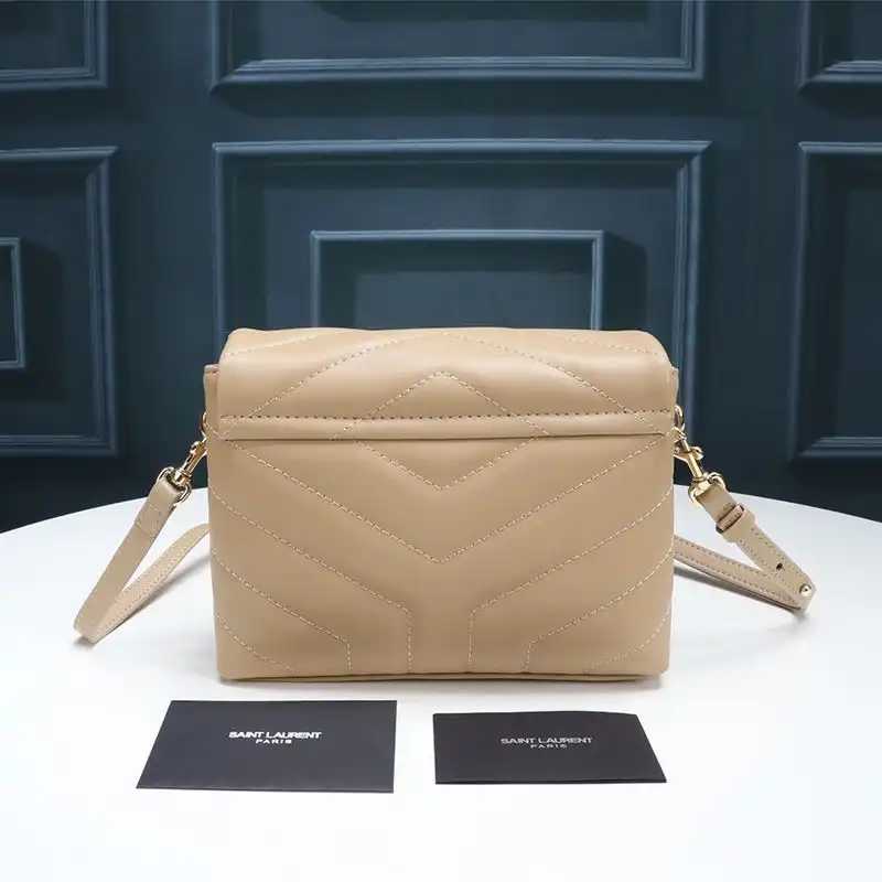 CHEAP Saint Laurent Mini Loulou Toy Bag In Y Matelasse Leather Apricot Gold