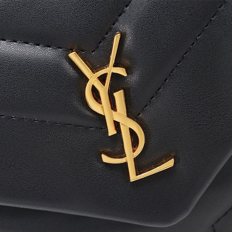 Saint Laurent Mini Loulou Toy Bag In Y Matelasse Leather Black Gold