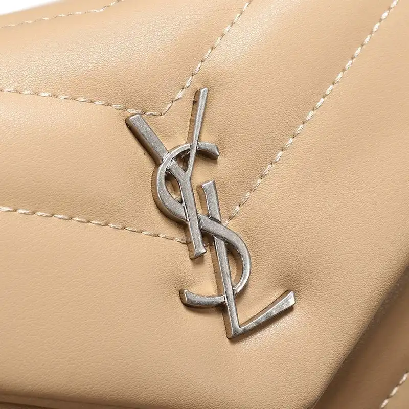 CHEAP Saint Laurent Mini Loulou Toy Bag In Y Matelasse Leather Apricot Silver