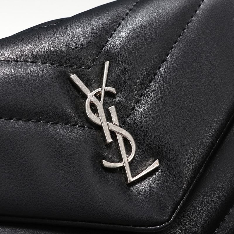 Saint Laurent Mini Loulou Toy Bag In Y Matelasse Leather Black Silver