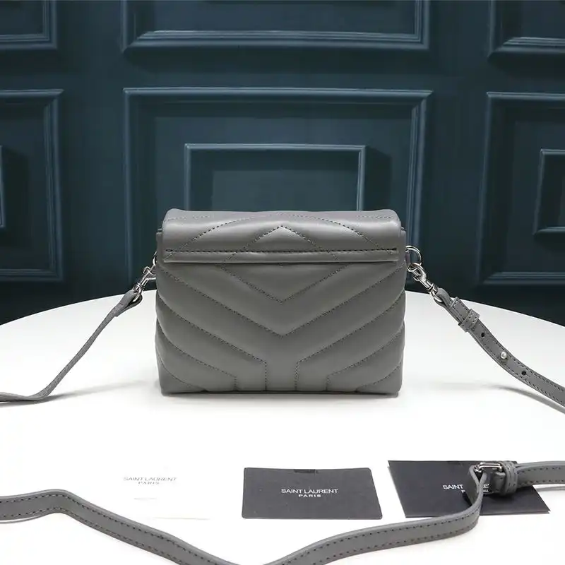 CHEAP Saint Laurent Mini Loulou Toy Bag In Y Matelasse Leather Sky Blue Silver