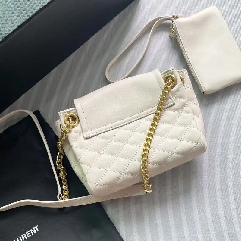 Cheap Saint Laurent Mini Nolita Bag In Diamond-Quilted Lambskin White