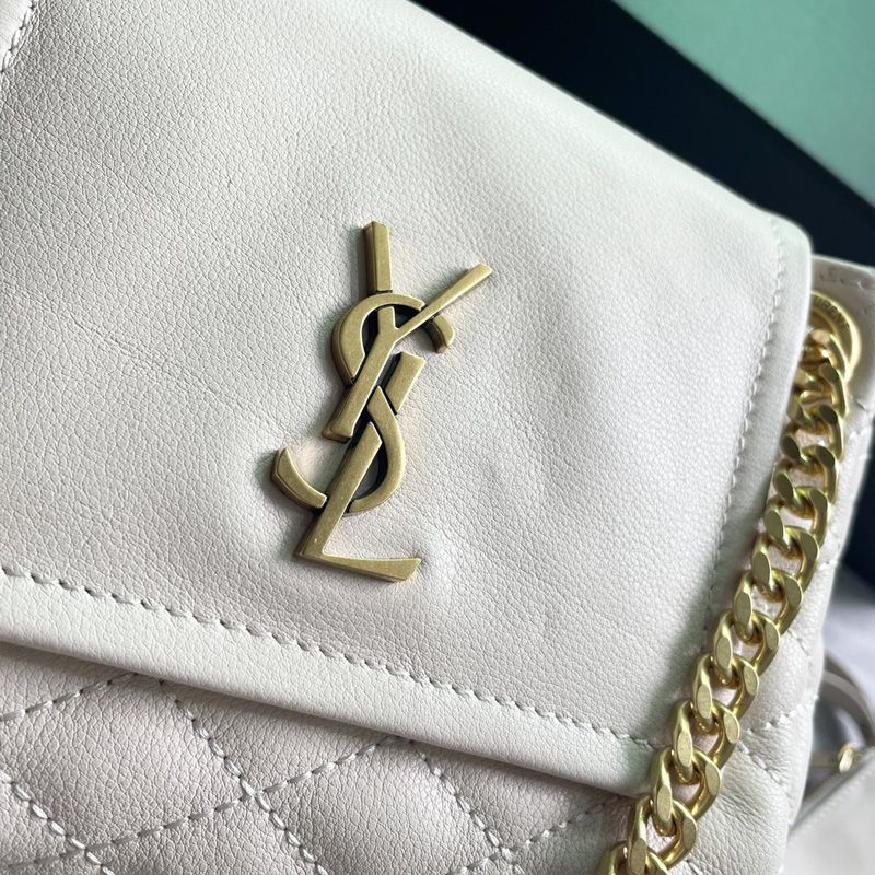 Saint Laurent Mini Nolita Bag In Diamond-Quilted Lambskin White