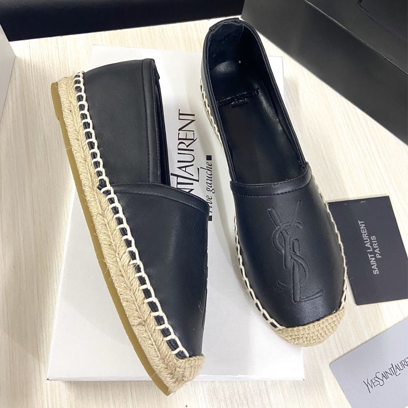 Saint Laurent Monogram Espadrilles Women Lambskin Black