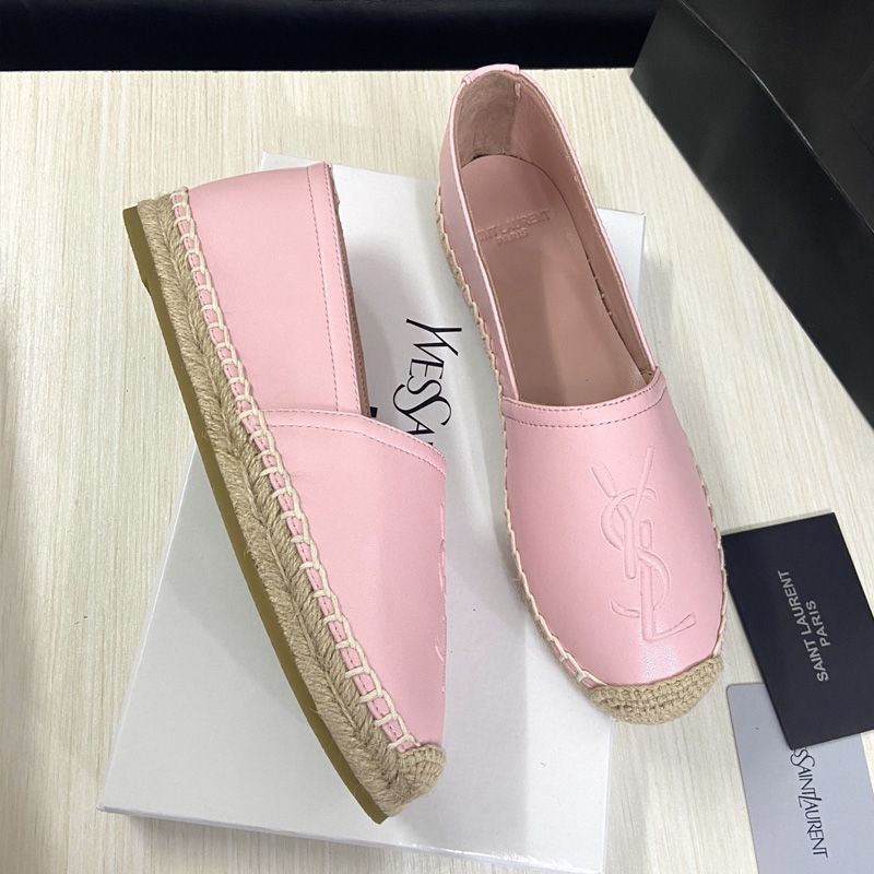 Saint Laurent Monogram Espadrilles Women Lambskin Pink