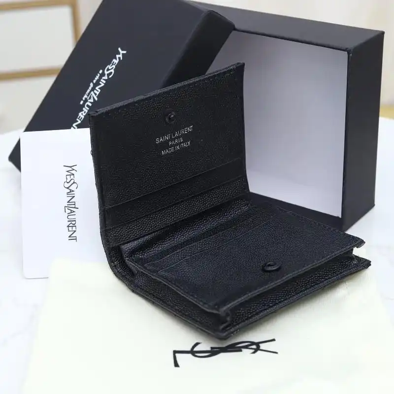 Cheap Saint Laurent Monogram Flap Card Case In Grained Matelasse Leather Black