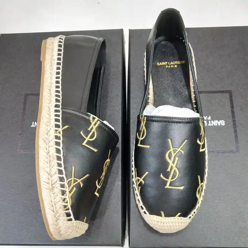 CHEAP Saint Laurent Monograms Espadrilles Women Smooth Leather Black