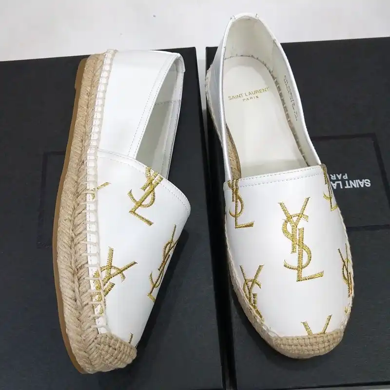 CHEAP Saint Laurent Monograms Espadrilles Women Smooth Leather White