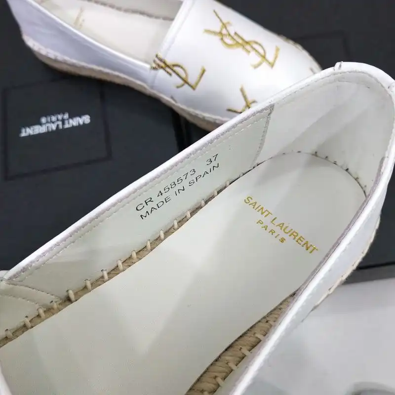 CHEAP Saint Laurent Monograms Espadrilles Women Smooth Leather White