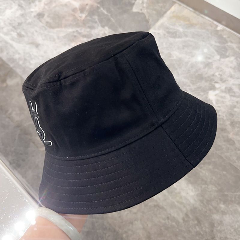 Saint Laurent x New Era Cassandre Bucket Hat In Canvas Black