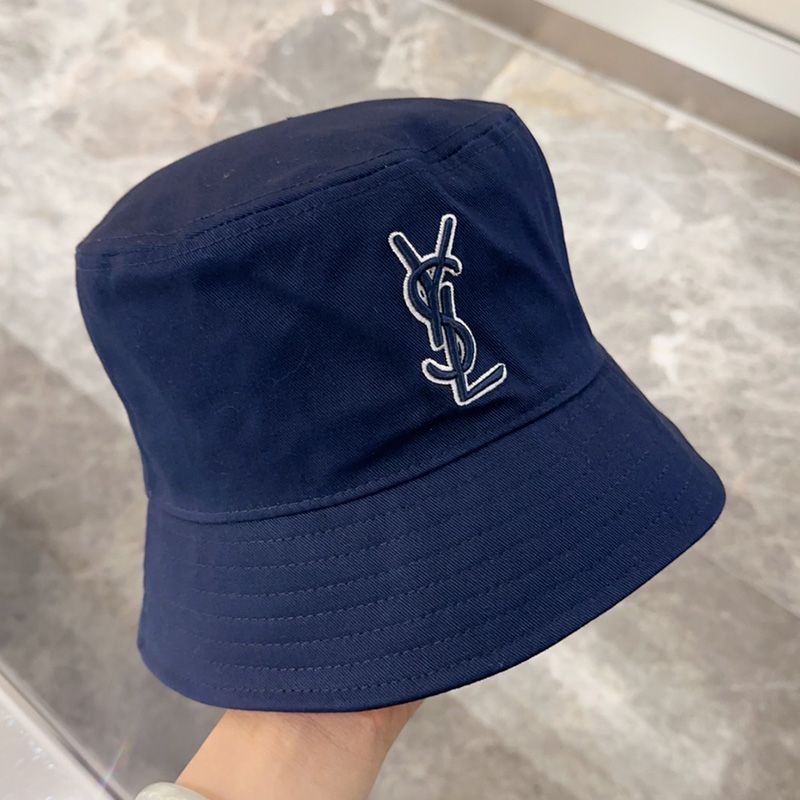 Saint Laurent x New Era Cassandre Bucket Hat In Canvas Navy Blue