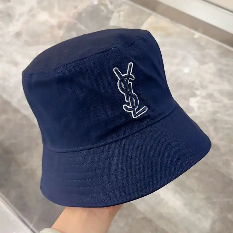 CHEAP Saint Laurent x New Era Cassandre Bucket Hat In Canvas Navy Blue