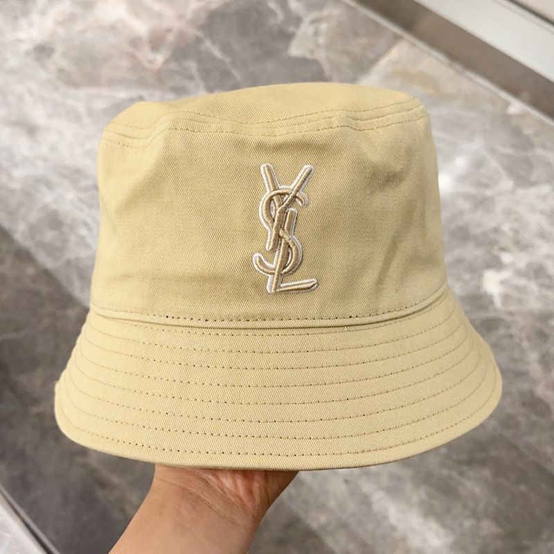 Saint Laurent x New Era Cassandre Bucket Hat In Canvas Yellow