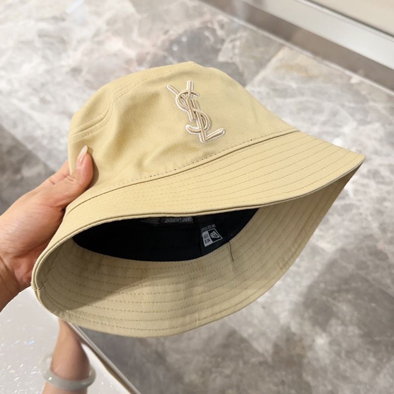 Saint Laurent x New Era Cassandre Bucket Hat In Canvas Yellow