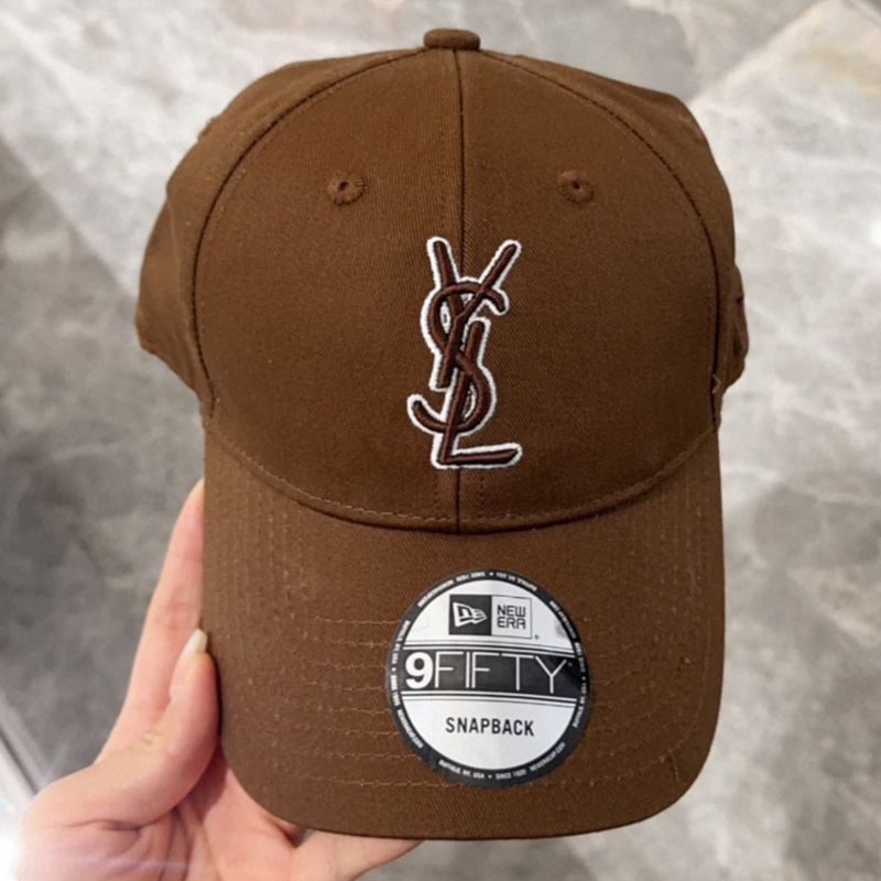 Saint Laurent x New Era Cassandre Cap In Canvas Brown