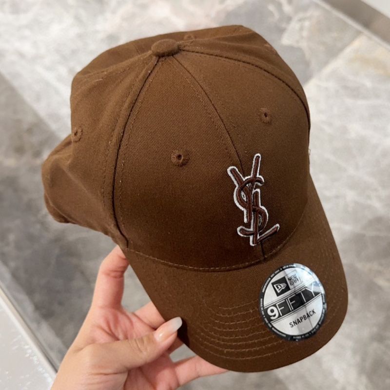 Saint Laurent x New Era Cassandre Cap In Canvas Brown