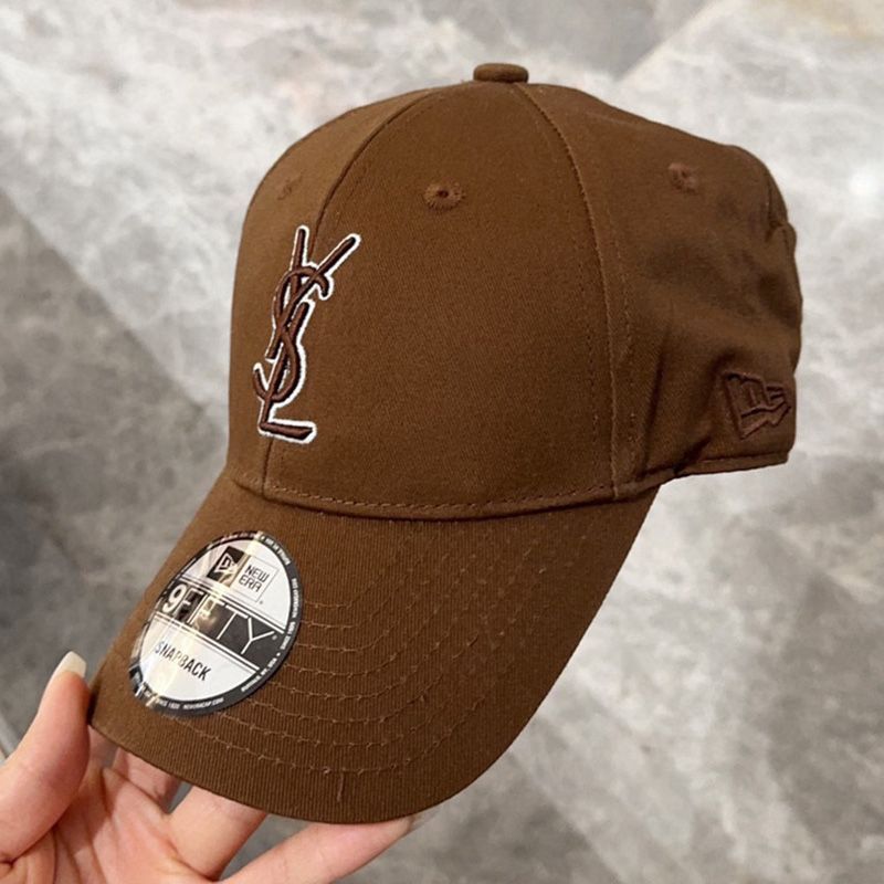 Saint Laurent x New Era Cassandre Cap In Canvas Brown