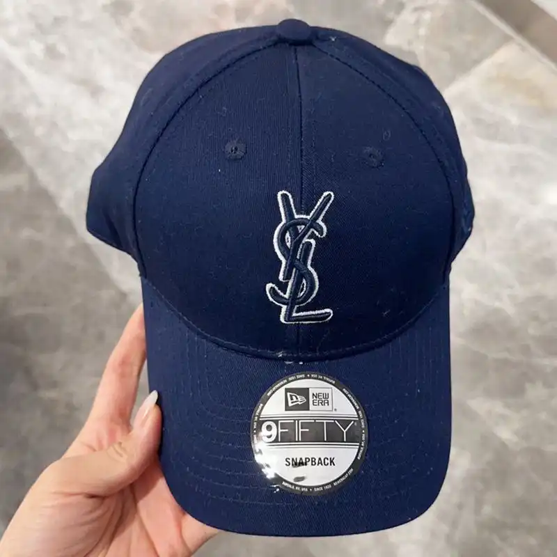 Saint Laurent x New Era Cassandre Cap In Canvas Navy Blue