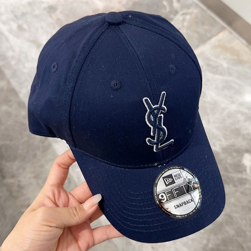 Saint Laurent x New Era Cassandre Cap In Canvas Navy Blue