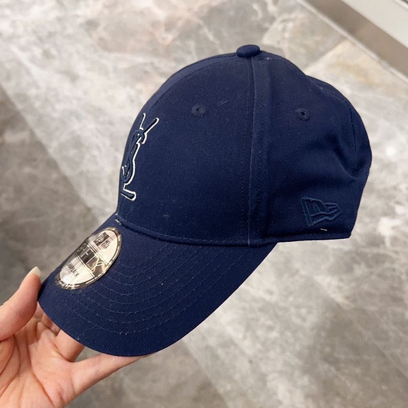 Saint Laurent x New Era Cassandre Cap In Canvas Navy Blue