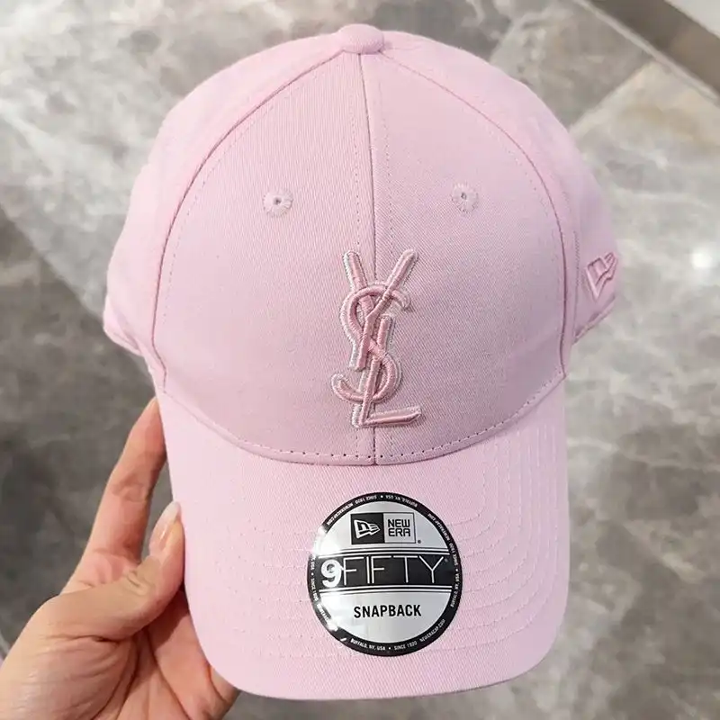 Saint Laurent x New Era Cassandre Cap In Canvas Pink