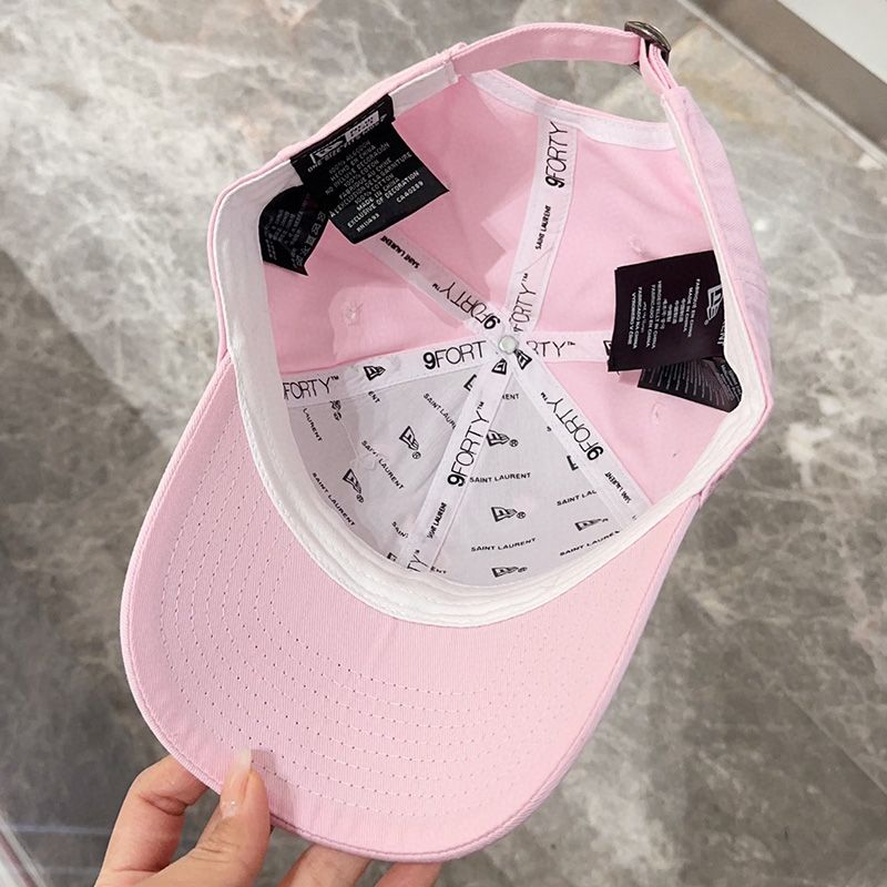 Saint Laurent x New Era Cassandre Cap In Canvas Pink