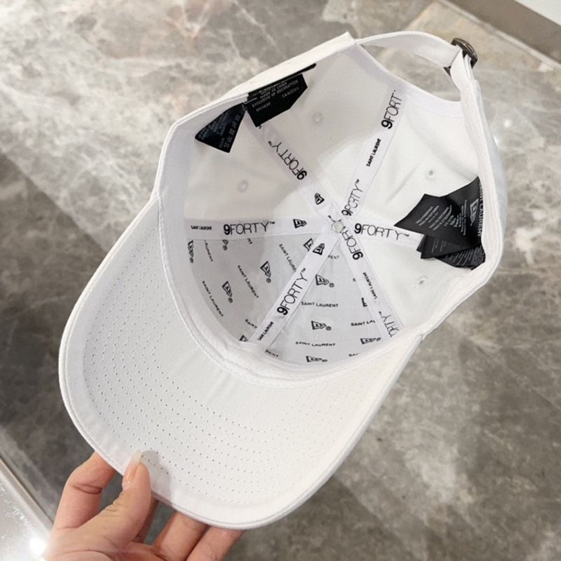 Saint Laurent x New Era Cassandre Cap In Canvas White