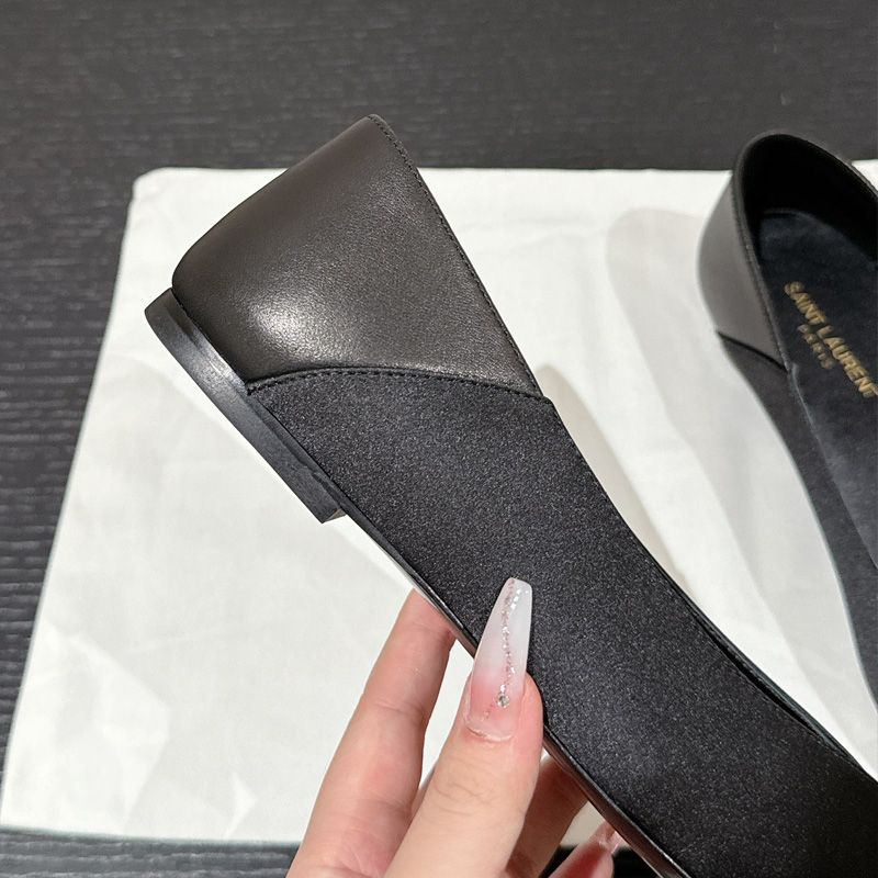 Saint Laurent Nour Flats Women Satin Black