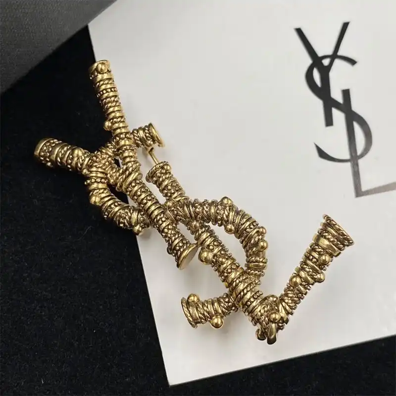 CHEAP Saint Laurent Opyum Brooch In Berber Metal Gold