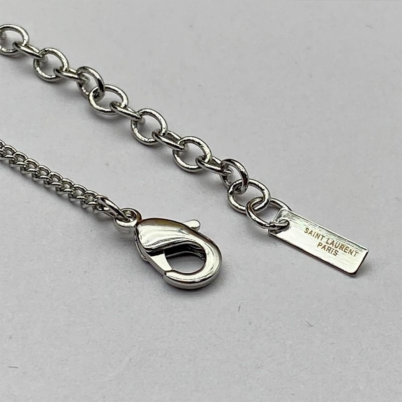 Saint Laurent Opyum Charm Necklace In Metal Silver